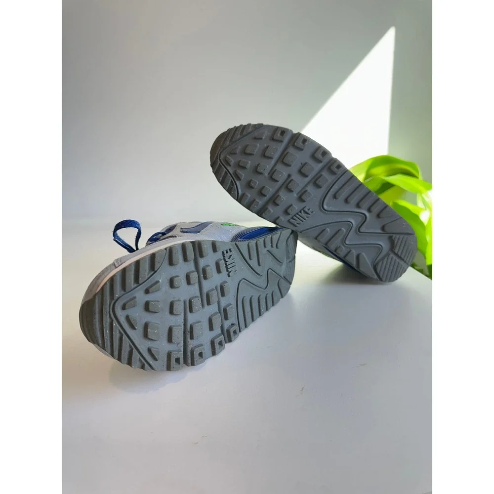 Nike Air Max 90 Wolf‎ Grey Deep Royal Blue Electric Green 724821-005 Kids 6Y